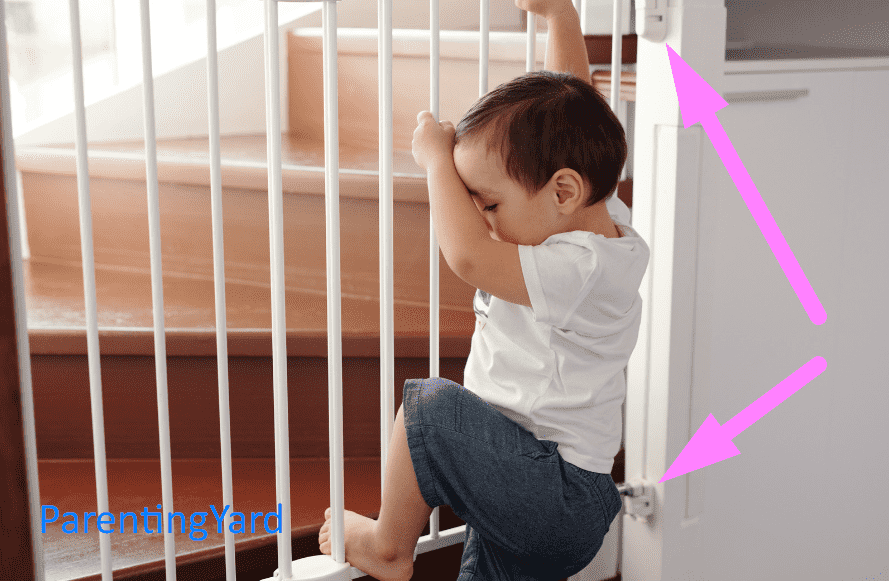Baby trying to climb baby gate, How To Keep A Baby Gate From Sliding